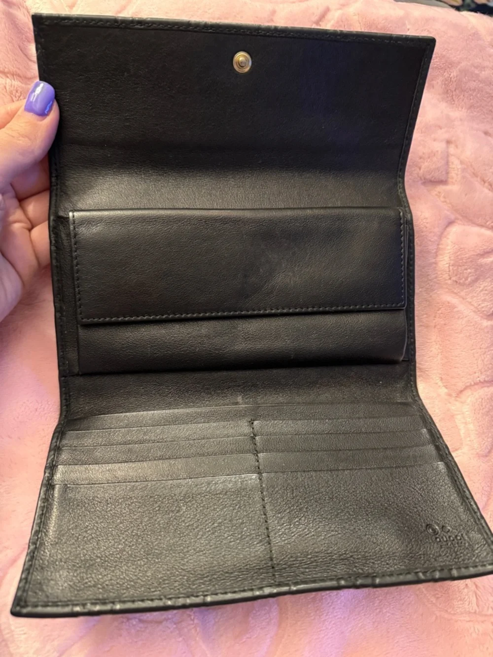 Authentic Gucci Black Leather Continental Wallet - Picture 3 of 9
